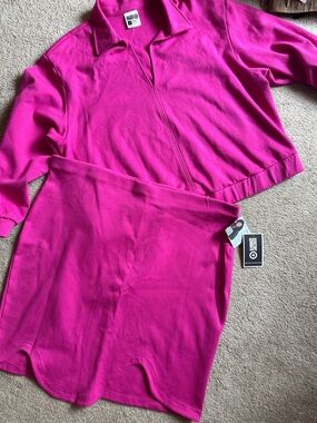 Magenta Two-Piece Skirt Set